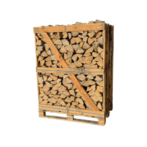 Large crate of kiln-dried hornbeam firewood logs, Ready to Burn certified