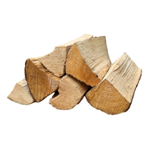 Close-up of kiln dried mixed hardwood logs – alder, black alder, and birch – Ready to Burn certified.