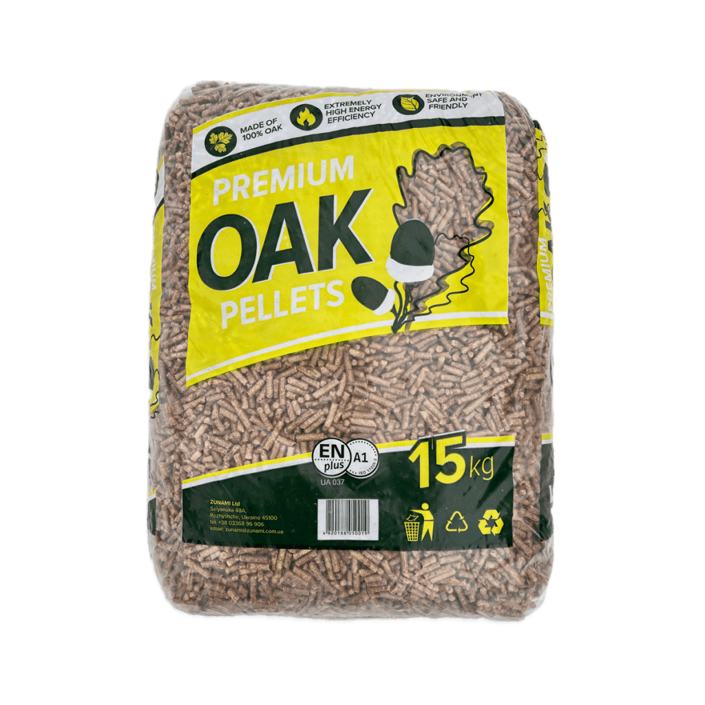 15 kg bag of Premium Oak Wood Pellets – ENplus A1 certified