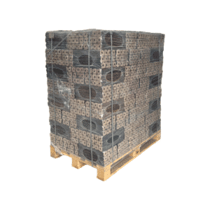 Full pallet of Pini Kay hardwood heat logs wrapped for delivery