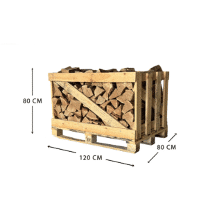 Kiln-dried oak firewood medium crate with dimensions 120 × 80 × 80 cm – premium hardwood logs.